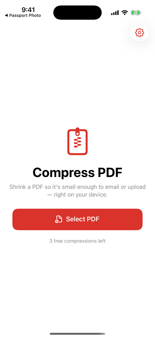Compress PDF screenshot