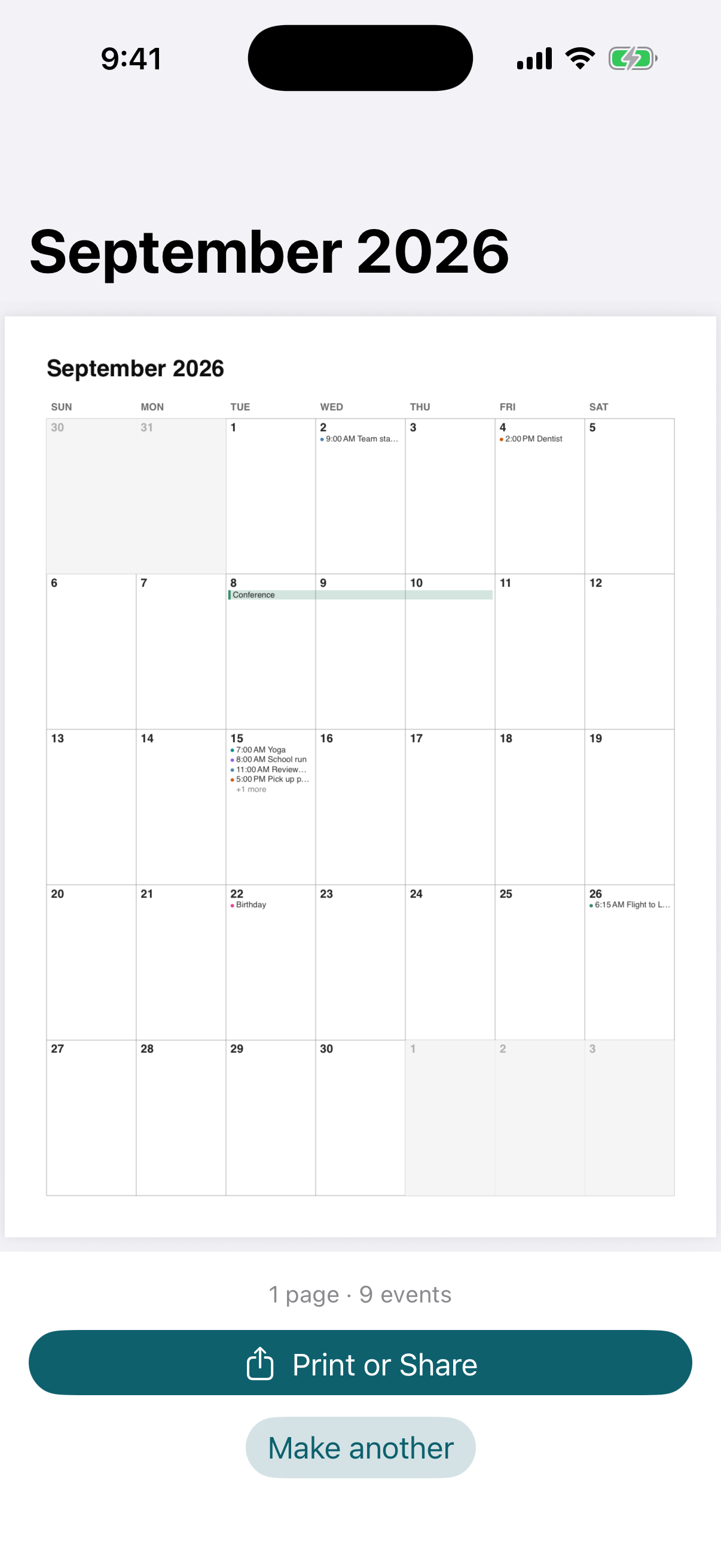 Calendiary screenshot