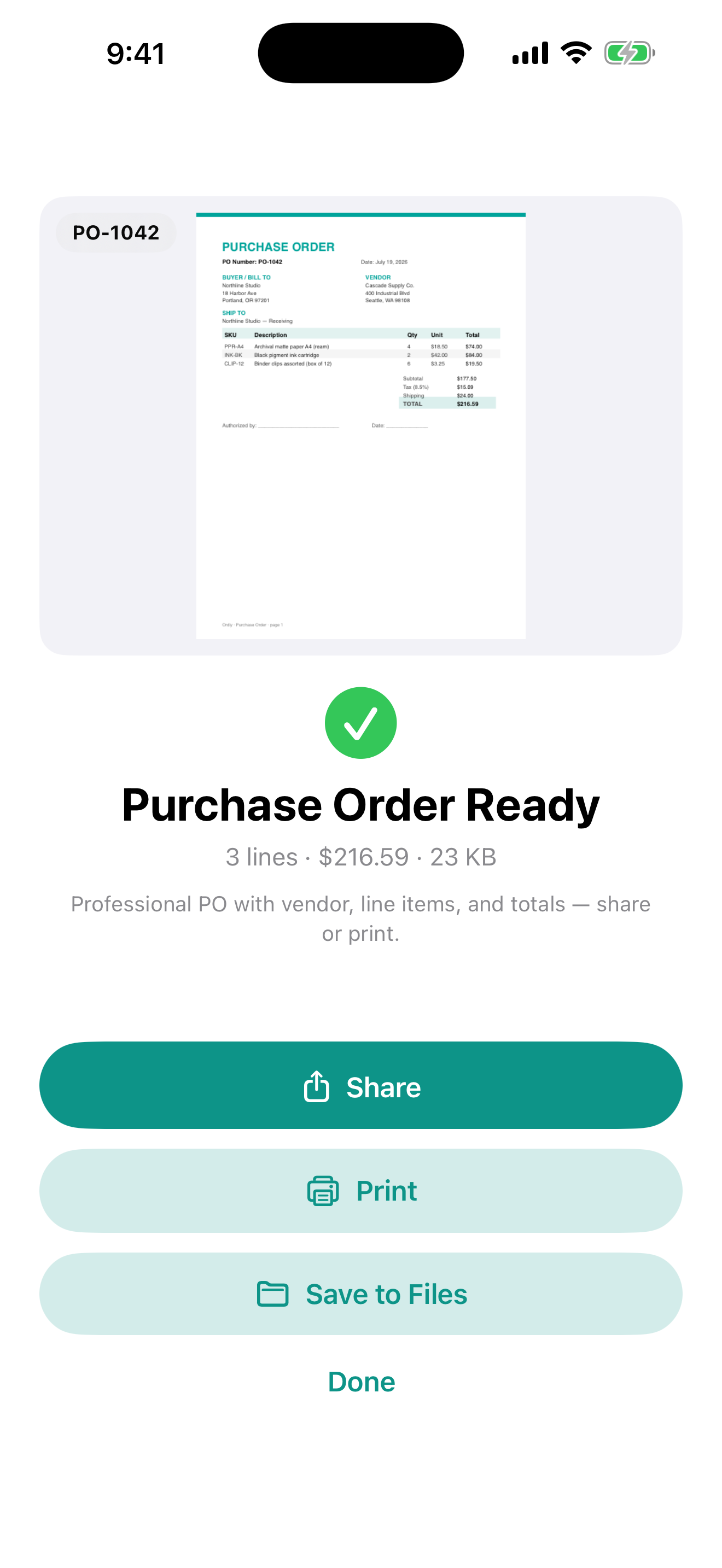 Ordly screenshot