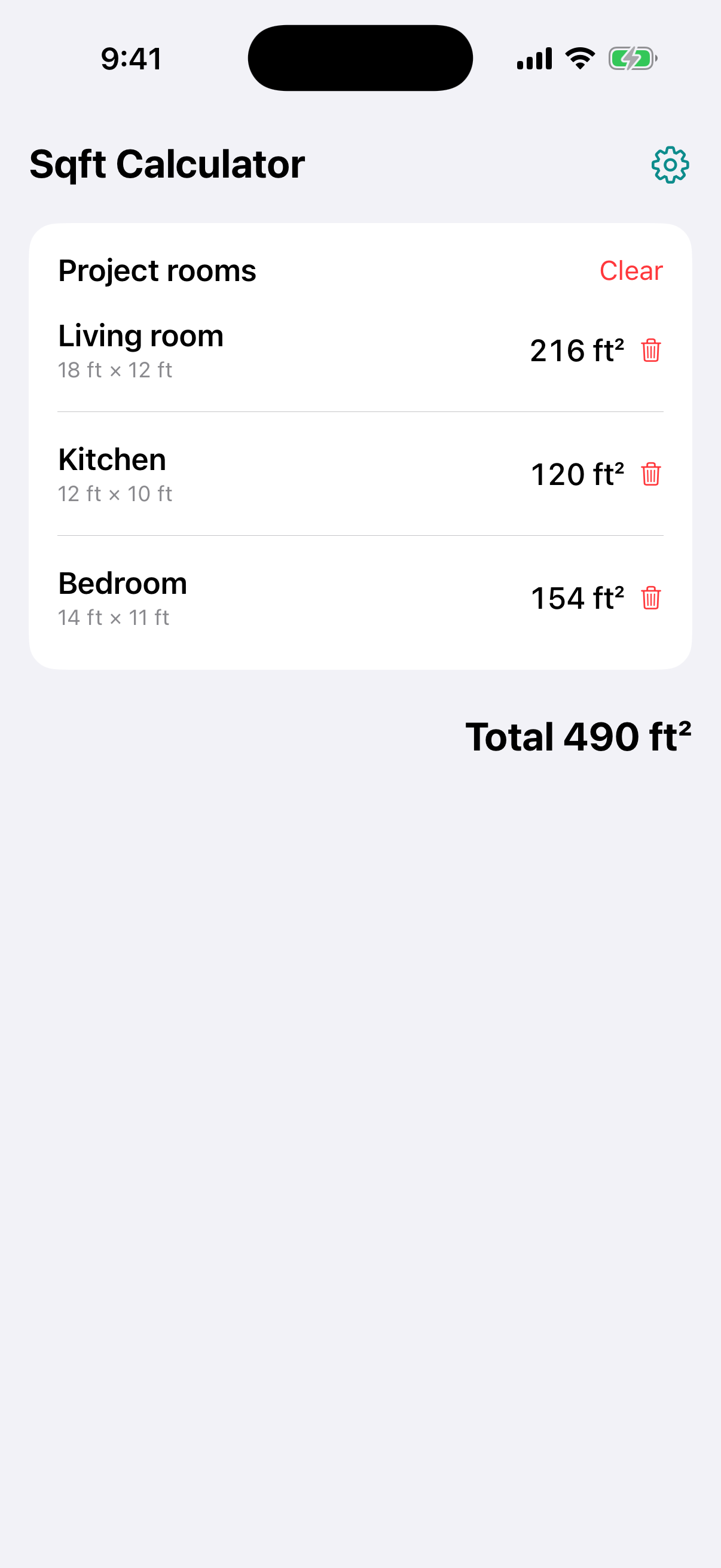 Sqft Calculator screenshot